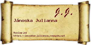 Jánoska Julianna névjegykártya